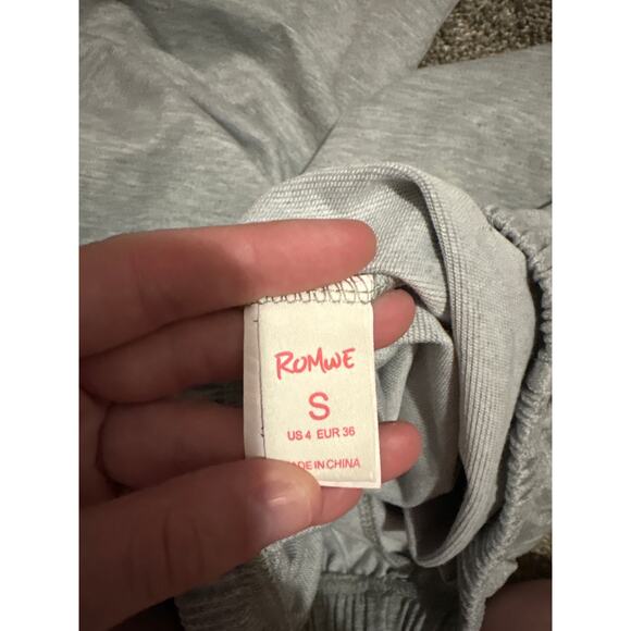 ROMWE Stay Cool Grey Jogger Sweatpants Women’s Size S - Picture 3 of 3